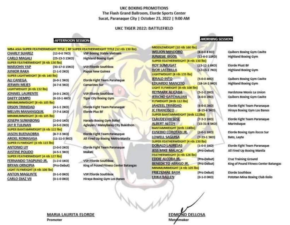 VSP Boxing BATTLEFIELD FULL FIGHT CARD